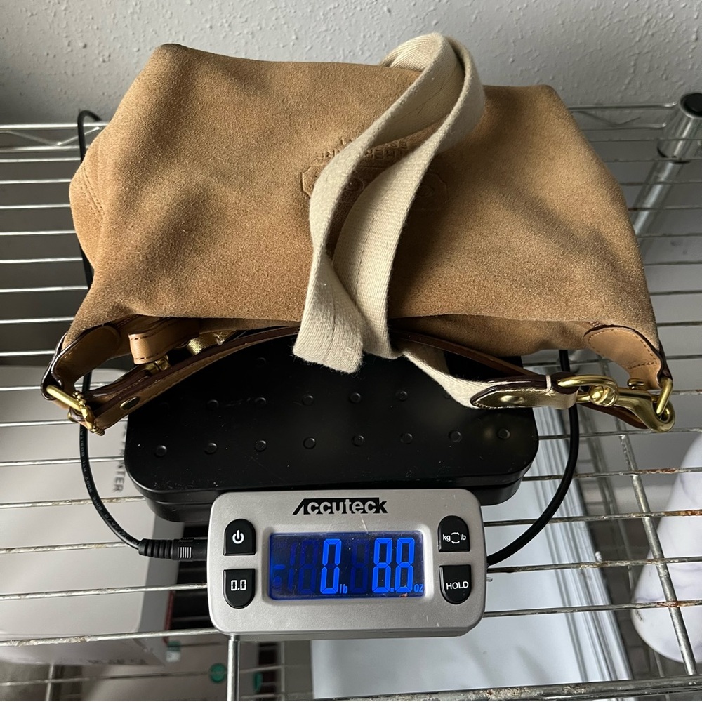Suede Leatherware Tan Coach Mini Bag Cross Body Strap - Picture 10 of 10